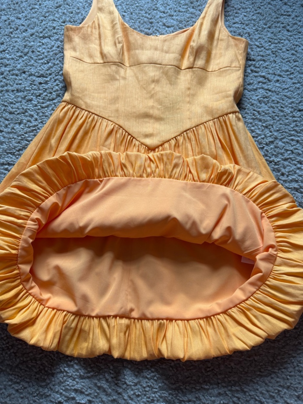 Gianni Bini Sedona Linen Mini Dress 6 Apricot Drop Waist Bubble Hem - Picture 9 of 13